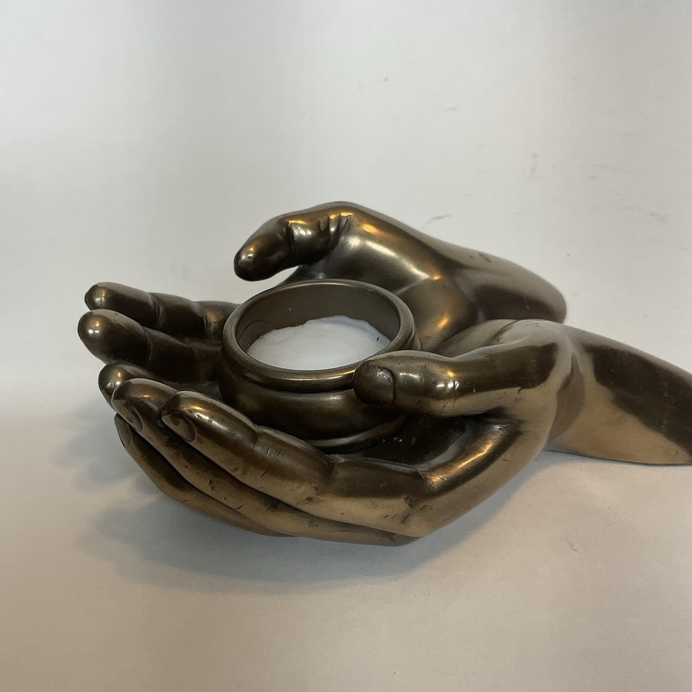 Summit Collection Arcadia CA Helping Hands Candle Sculpture Tealight Metal MCM